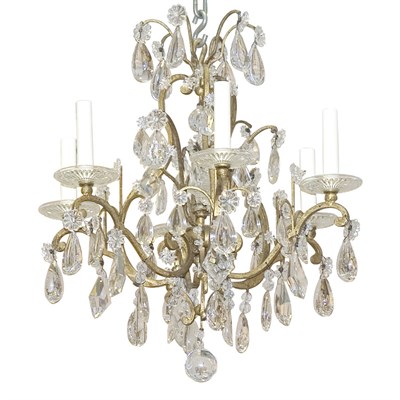 Lot 429 - Louis XV Style Gilt-Metal and Cut Glass...