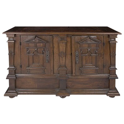 Lot 138 - Continental Baroque Style Oak Side Cabinet...