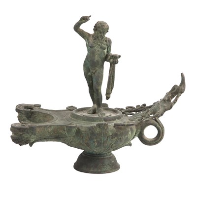 Lot 1102 - Italian Classical Style Bronze Oil Lamp After...
