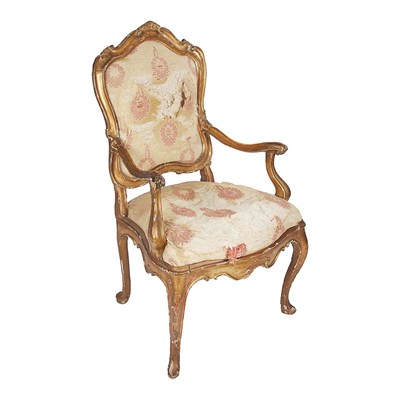 Lot 346 - Italian Rococo Gilt-Wood Armchair Sicilian,...