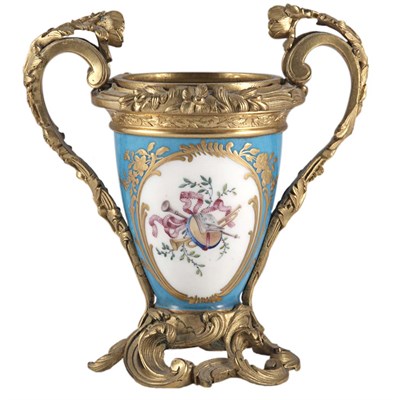 Lot 1115 - Sevres Style Gilt-Bronze Mounted Porcelain...