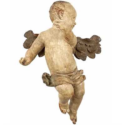 Lot 195 - Italian Baroque Polychrome Figure of a Putto...
