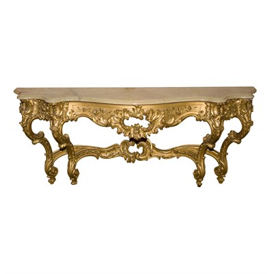 Lot 1374 - Louis XV Style Gilt and Painted Wood Console...
