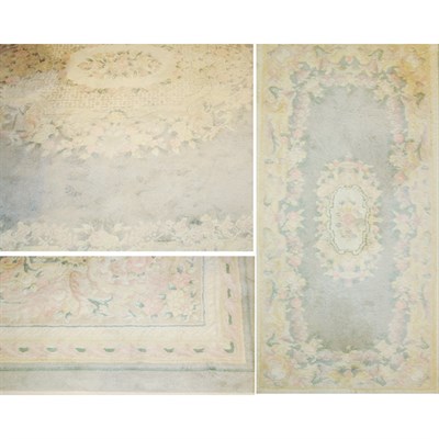 Lot 503 - Group of Three Indo-Savonnerie Carpets India,...