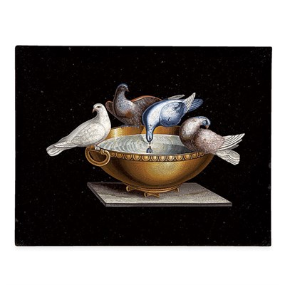 Lot 102 - Framed Micromosaic Plaque Depicting the Doves...