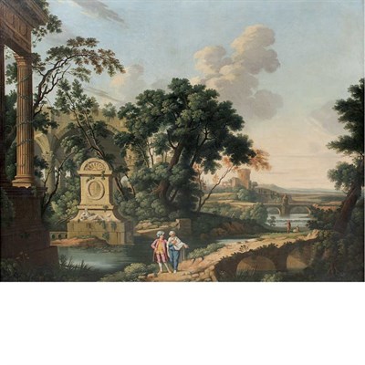 Lot 1 - Italian School 18th Century Capriccio of Ruins...