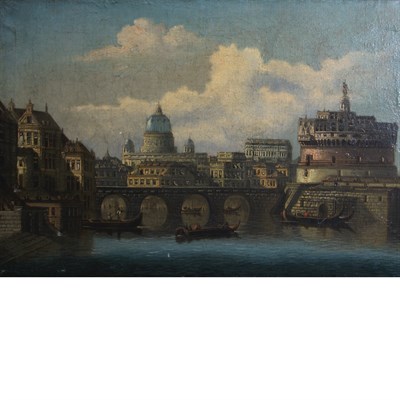 Lot 100 - Italian School 19th Century View of Rome with...