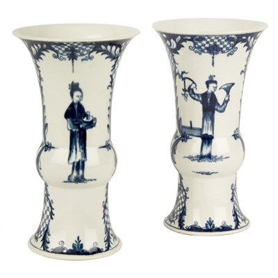 Lot 307 - Pair of Worcester Blue and White Porcelain...