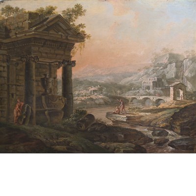 Lot 51 - Dutch School 18th Century Figures Among Ruins...