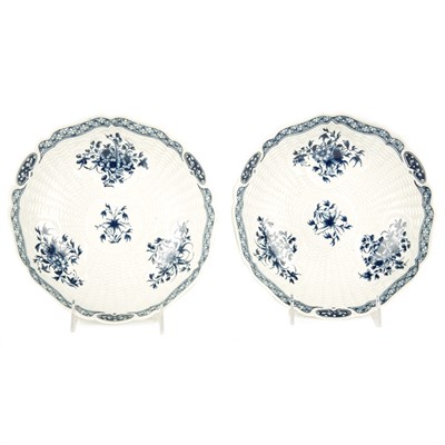 Lot 309 - Pair of Worcester Blue and White Porcelain...