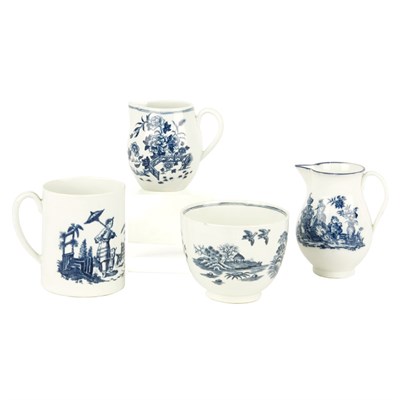 Lot 310 - Group of Four Worcester Blue and White...