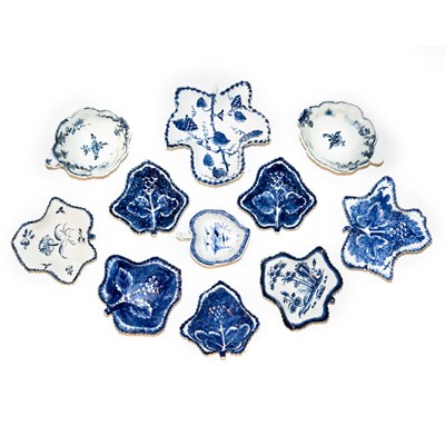 Lot 313 - Group of Ten Worcester Blue and White...