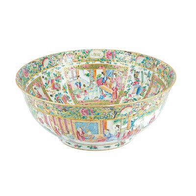 Lot 223 - Canton Rose Medallion Porcelain Punch Bowl...