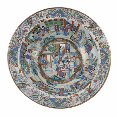Lot 416 - Chinese Export Rose Medallion Porcelain Punch...