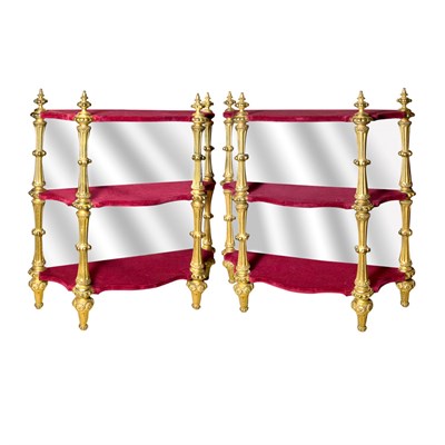 Lot 101 - Pair of Louis XVI Style Gilt-Wood Mirrored...