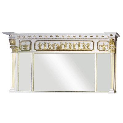 Lot 110 - Empire Style Gilt and Painted Overmantel...