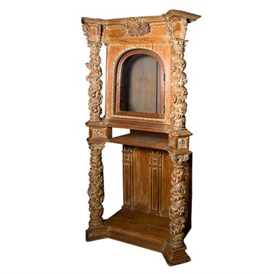 Lot 172 - Renaissance Style Oak Reliquary Cabinet Height...