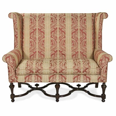 Lot 347 - William and Mary Style Mahogany Settee Length...