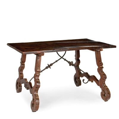Lot 318 - Spanish Baroque Walnut Trestle Table 17th...