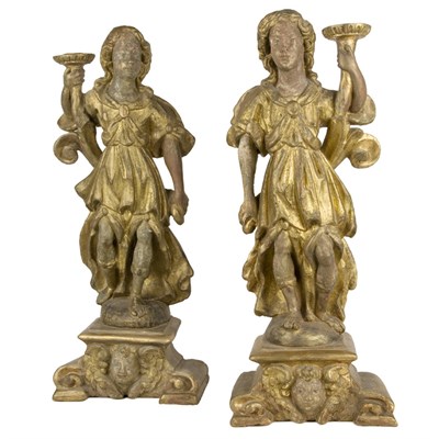 Lot 504 - Pair of Continental Baroque Style Gilt-Wood...