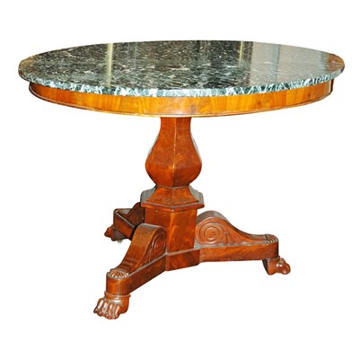 Lot 467 - Classical Style Marble Top Mahogany Center...