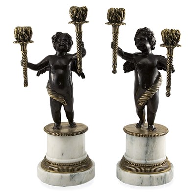 Lot 444 - Pair of Louis XVI Style Gilt and...