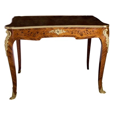Lot 423 - Louis XV Style Gilt-Metal Mounted Marquetry...