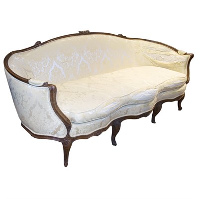 Lot 342 - Provincial Louis XV Walnut Canape a Corbeille...