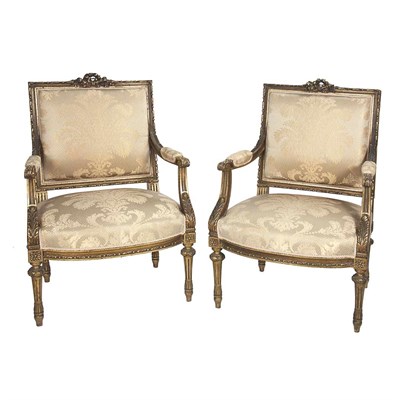Lot 1105 - Pair of Louis XVI Style Carved Gilt-Wood...