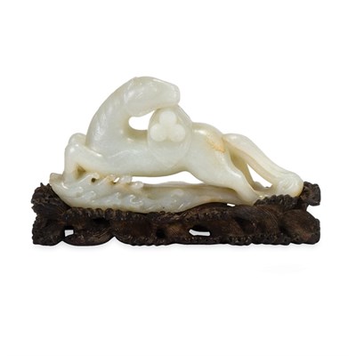 Lot 124 - Chinese White Jade Figure of a Horse 18th/19th...
