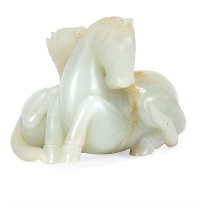 Lot 139 - Chinese Celadon Jade Figural Group of a...