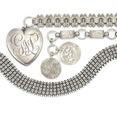 Lot 207 - Three Antique Silver Necklaces