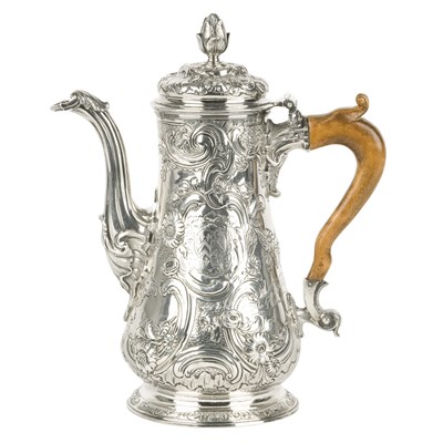 Lot 368 - George II Silver Coffee Pot Thomas Gilpin,...