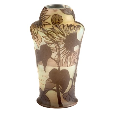 Lot 378 - De Vez Acid Etched Cameo Glass Vase Circa 1900...