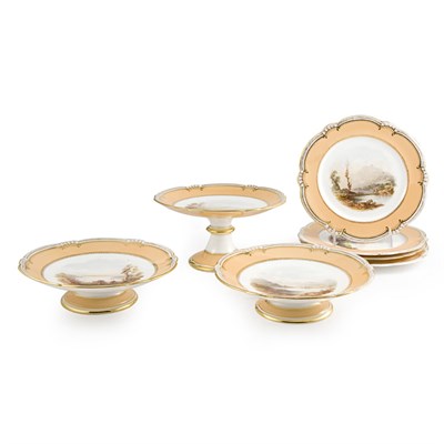 Lot 427 - English Gilt Decorated Porcelain Dessert...