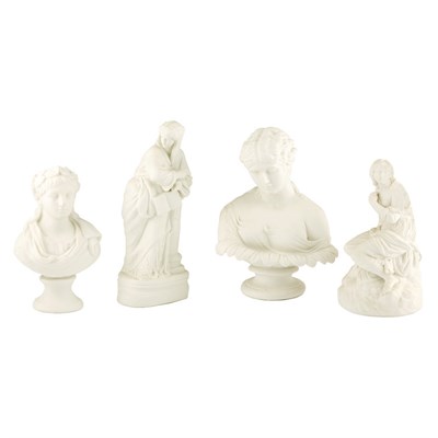 Lot 284 - Group of Parian Busts and Figures Comprising a...
