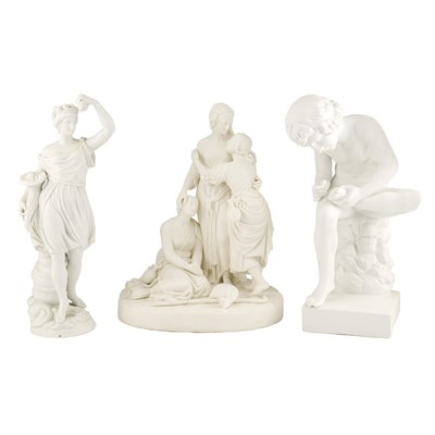 Lot 282 - Group of Three Parian and Bisque Figures...