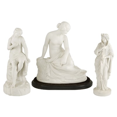 Lot 283 - Group of Three Parian Classical Female Figures...