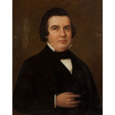 Lot 5 - American School 19th Century Portrait of a Man...