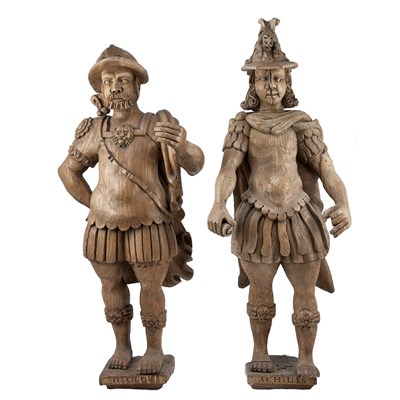 Lot 177 - Pair of Continental Baroque Style Carved Elm...