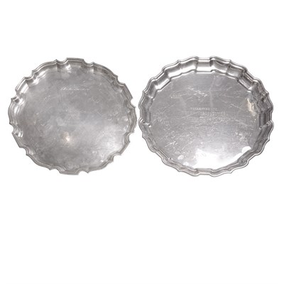 Lot 326A - Two Sterling Silver Presentation Trays...