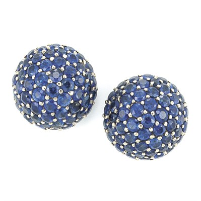 Lot 580 - Pair of Sapphire Earrings
