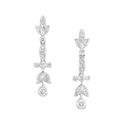 Lot 586 - Pair of Diamond Pendant-Earrings