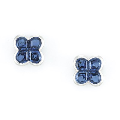 Lot 455 - Pair of Sapphire Earrings