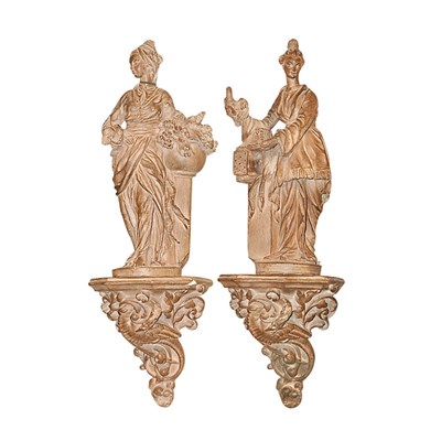 Lot 132 - Pair of Neoclassical Style Pottery Figures of...