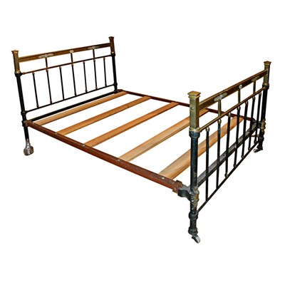 Lot 127 - Empire Style Brass and Iron Bedstead Height 41...