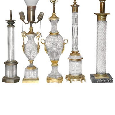 Lot 123 - Group of Five Gilt-Metal Mounted Cut Glass...