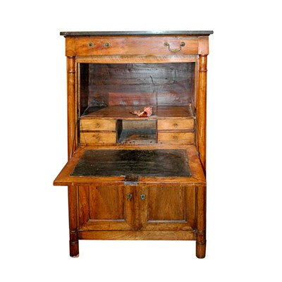 Lot 112 - Continental Marble Top Fruitwood Secretaire a...