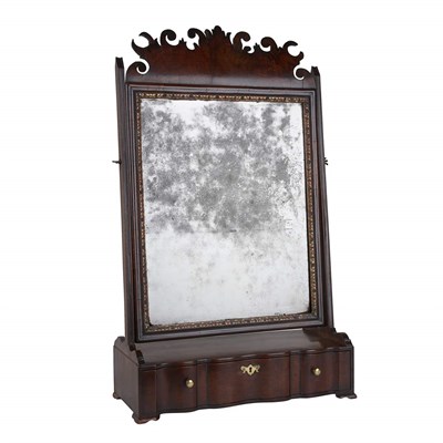 Lot 226 - George II Parcel Gilt Walnut Shaving Mirror...