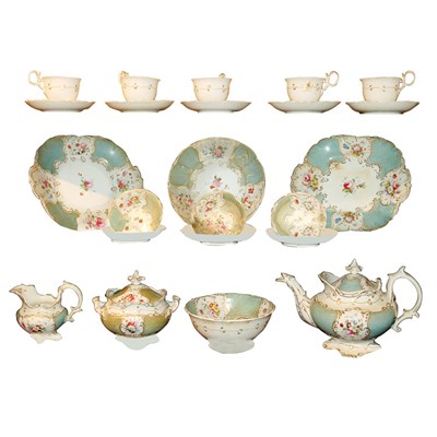 Lot 194 - English Gilt and Floral Decorated Porcelain...